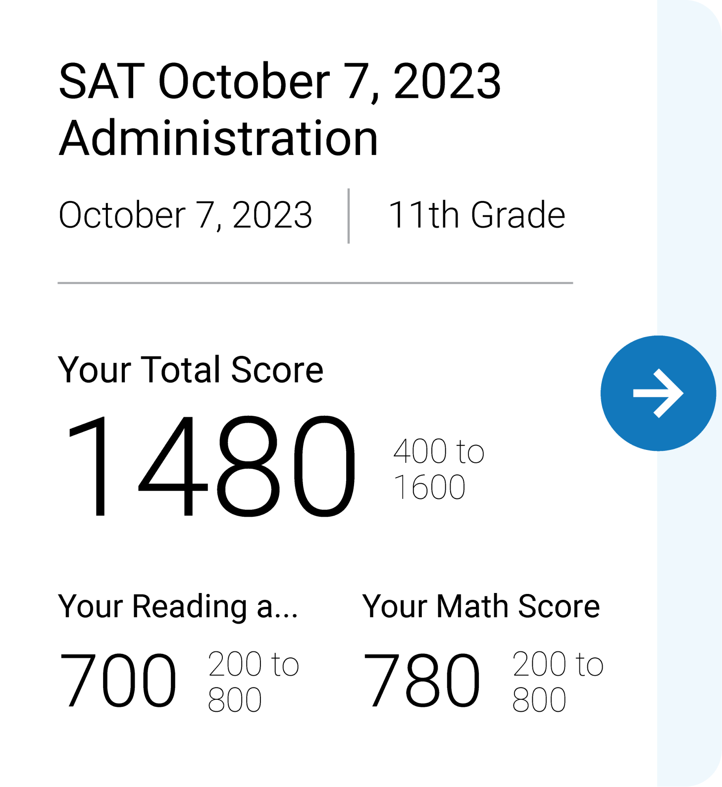 프린스턴리뷰 SAT score - 7